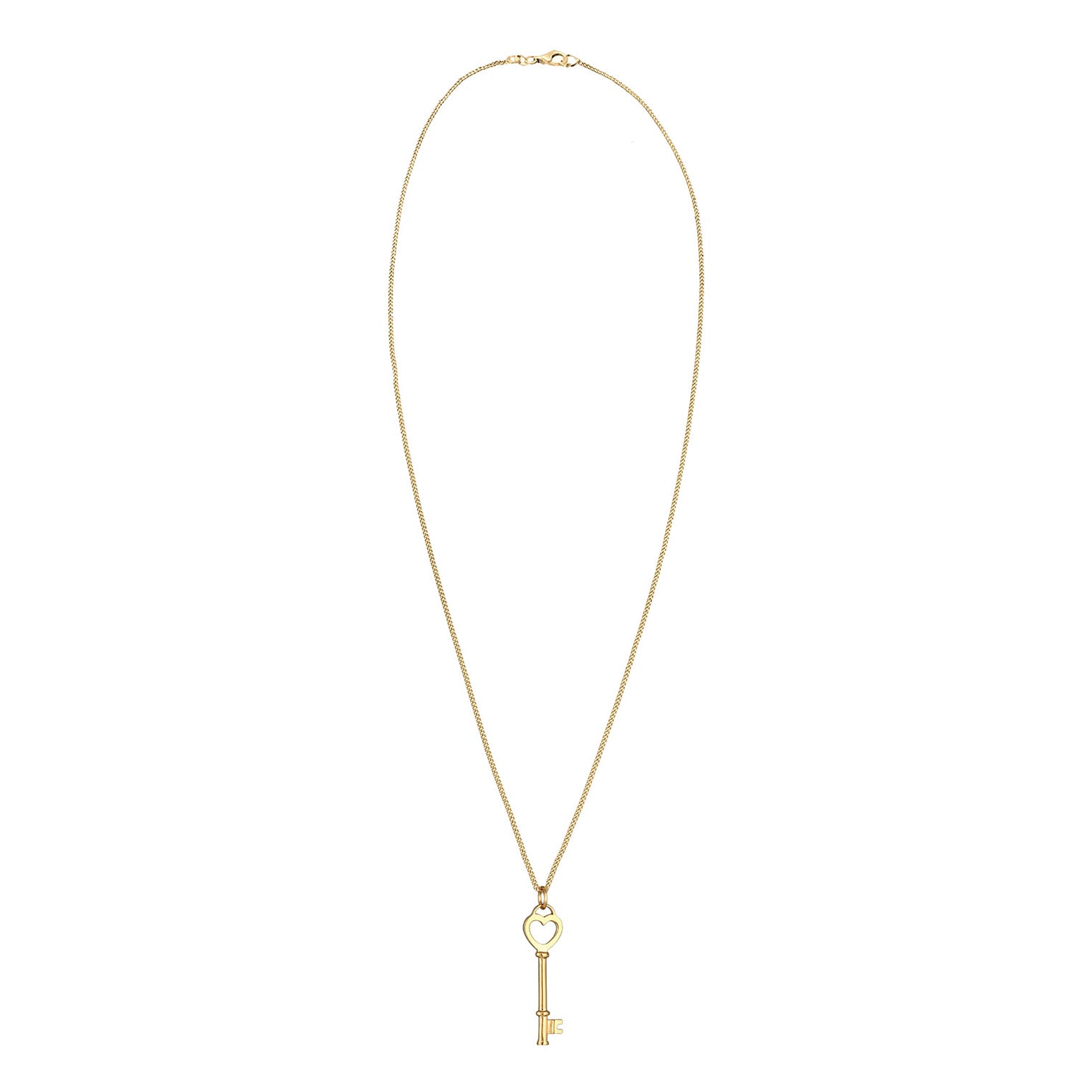 Gold Perhiasan Wanita Perak Asli - Silver Kalung  Key Heart Love Symbol Lapis Emas