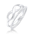 Silver Cincin Perhiasan Perak 925 Wanita Duo Infinity