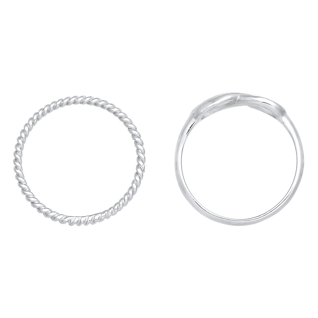 Silver Cincin Perhiasan Perak 925 Wanita Duo Infinity