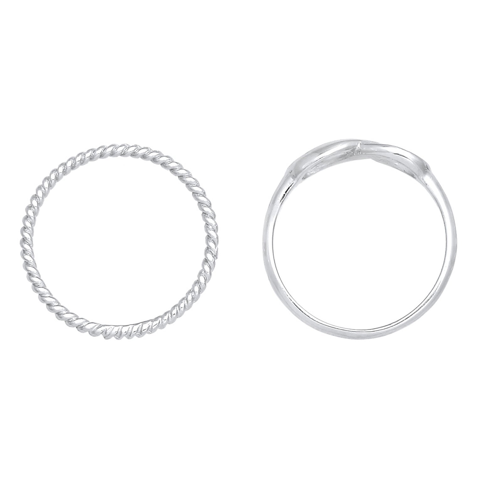 Silver Cincin Perhiasan Perak 925 Wanita Duo Infinity