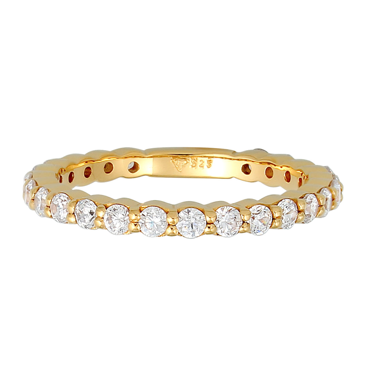White - Elli | White Zirconia Eternity Band Ring 925 Silver Gold Plated