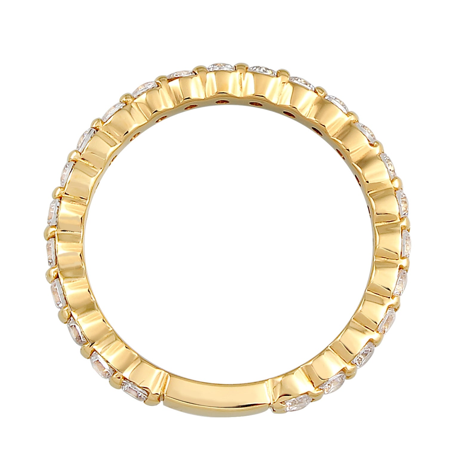 White Cincin Perhiasan Perak 925 Wanita Memoire Zirconia Gold Plated