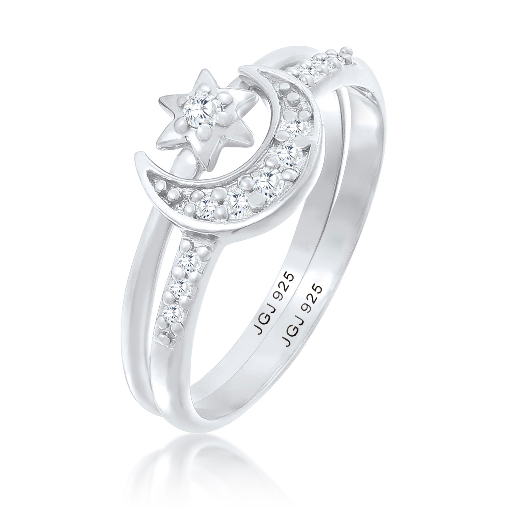 Silver Cincin Perhiasan Perak 925 Wanita Set Astro Zirconia