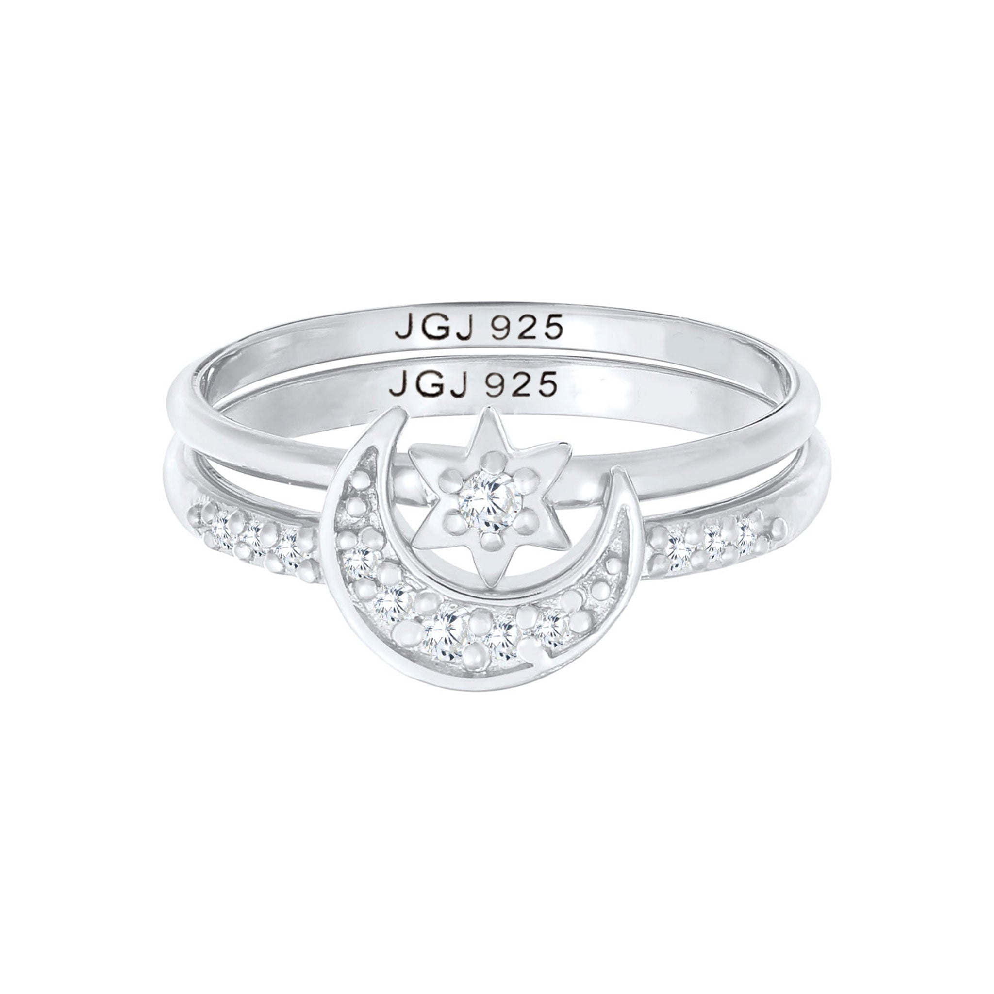 Silver Cincin Perhiasan Perak 925 Wanita Set Astro Zirconia