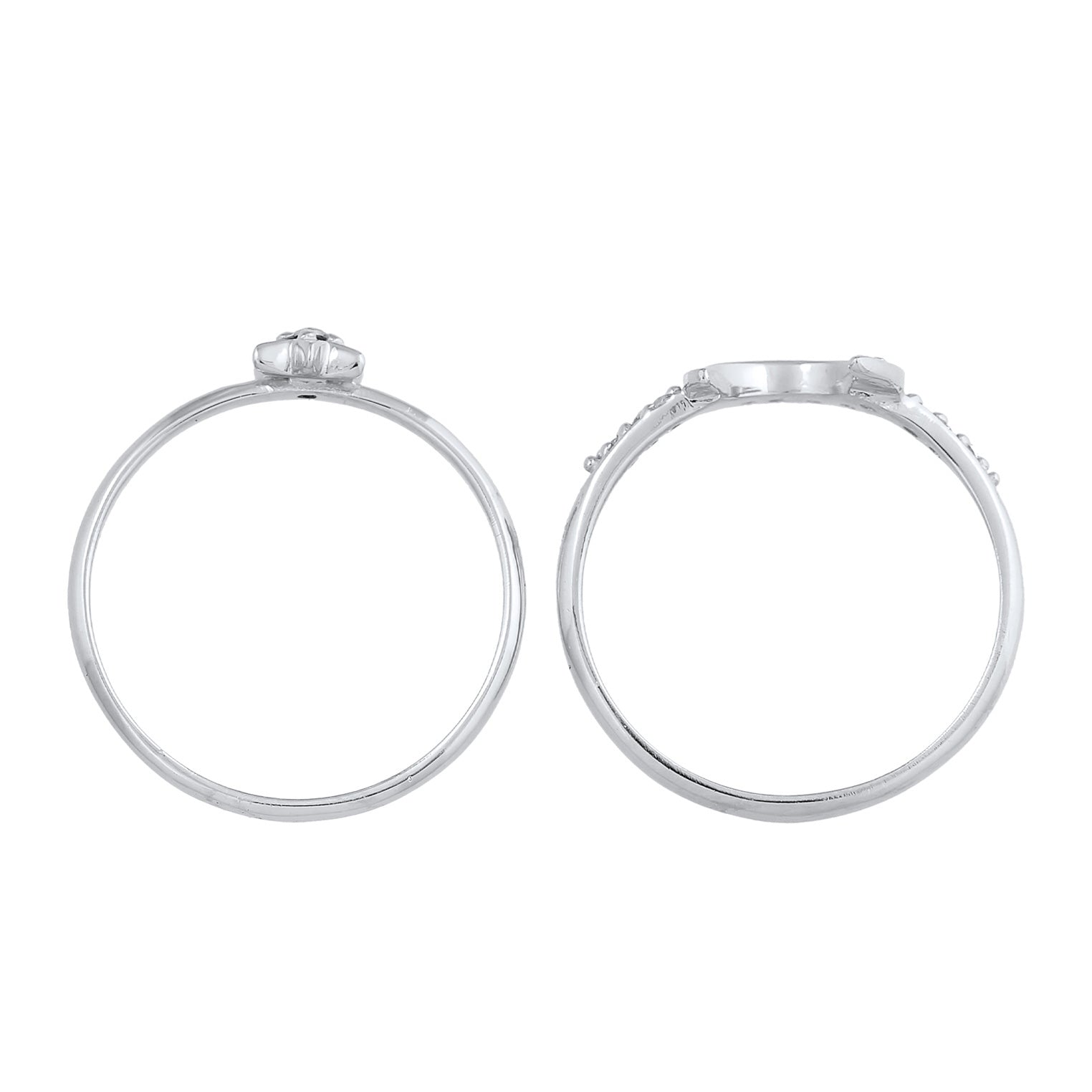 Silver Cincin Perhiasan Perak 925 Wanita Set Astro Zirconia