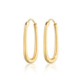 Gold Perhiasan Wanita Perak Asli - Silver Anting Creoles Oval Gold Plated