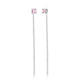 Silver Anting Perhiasan Perak 925 Wanita Pull Through Square Pale Pink Zirconia Crystals
