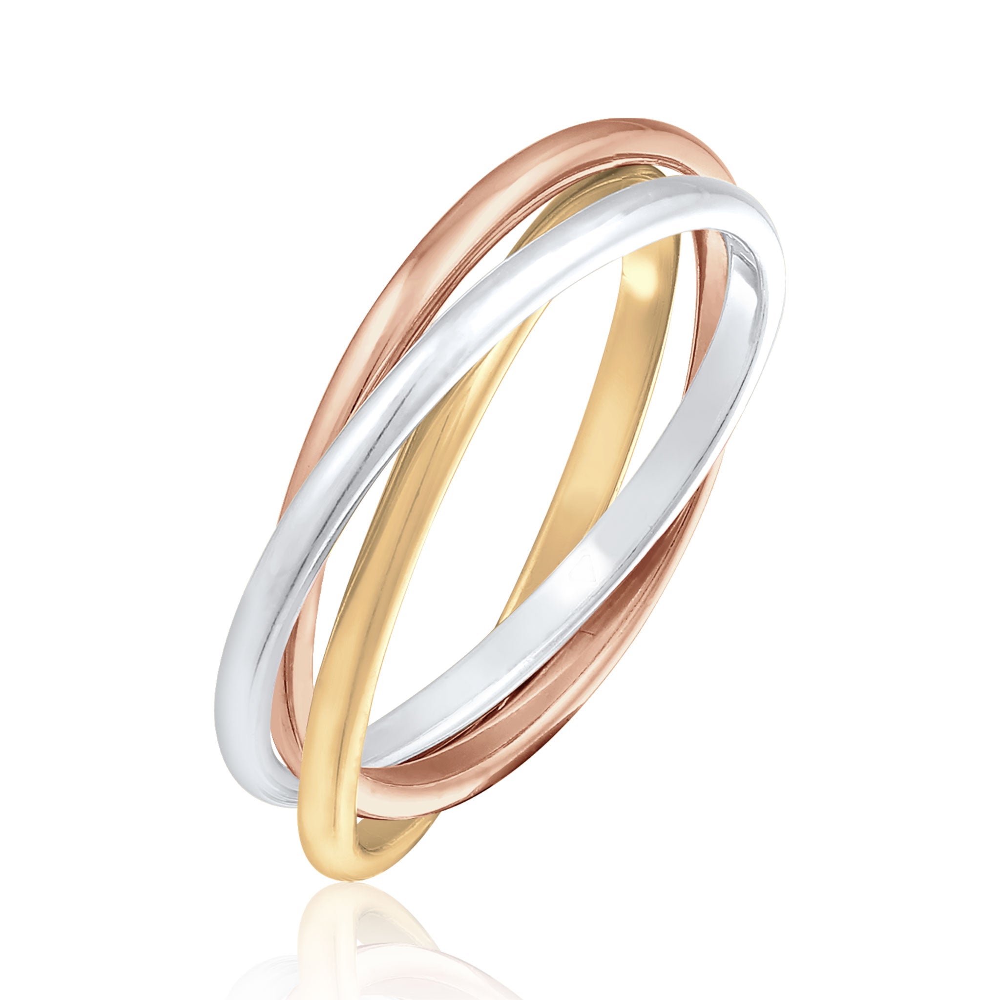 Colored Perhiasan Wanita Perak Asli - Silver Cincin Trini Look Tri-Colour