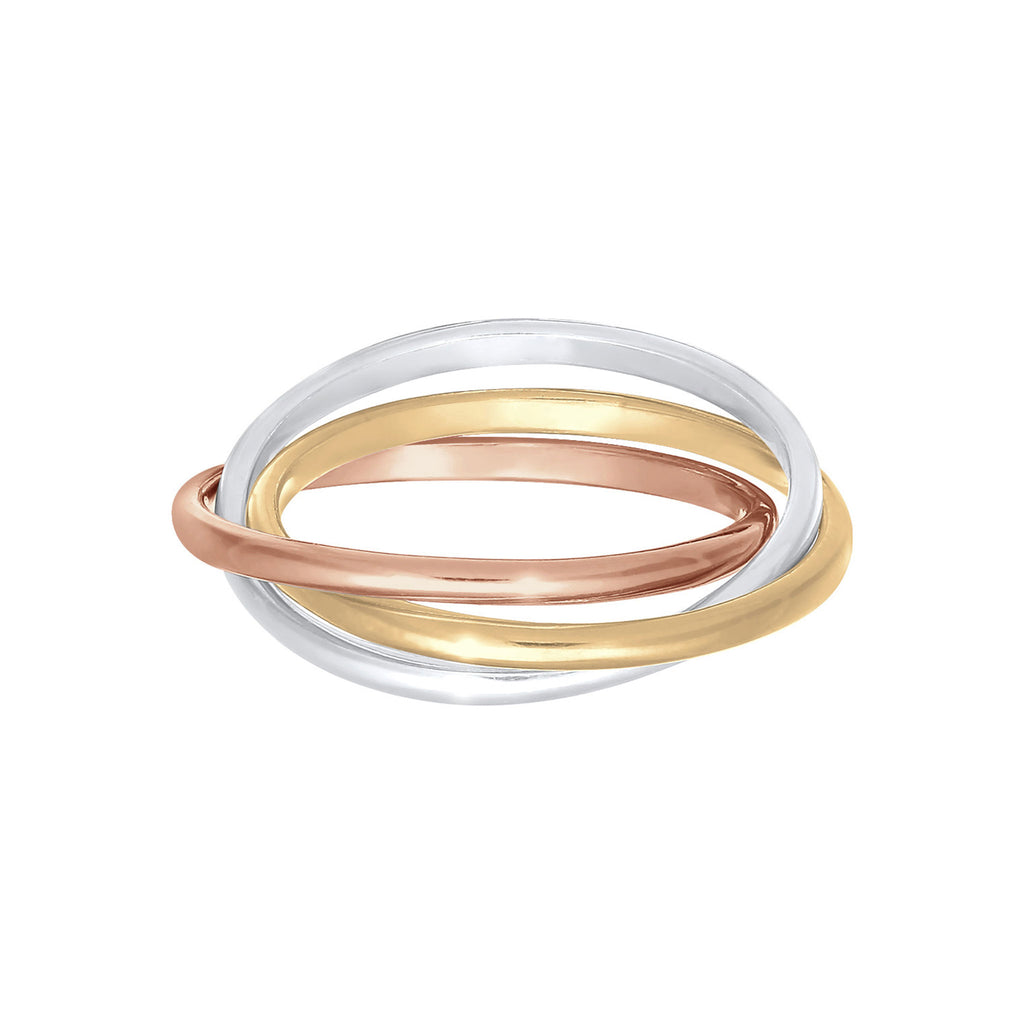 Colored Perhiasan Wanita Perak Asli - Silver Cincin Trini Look Tri-Colour