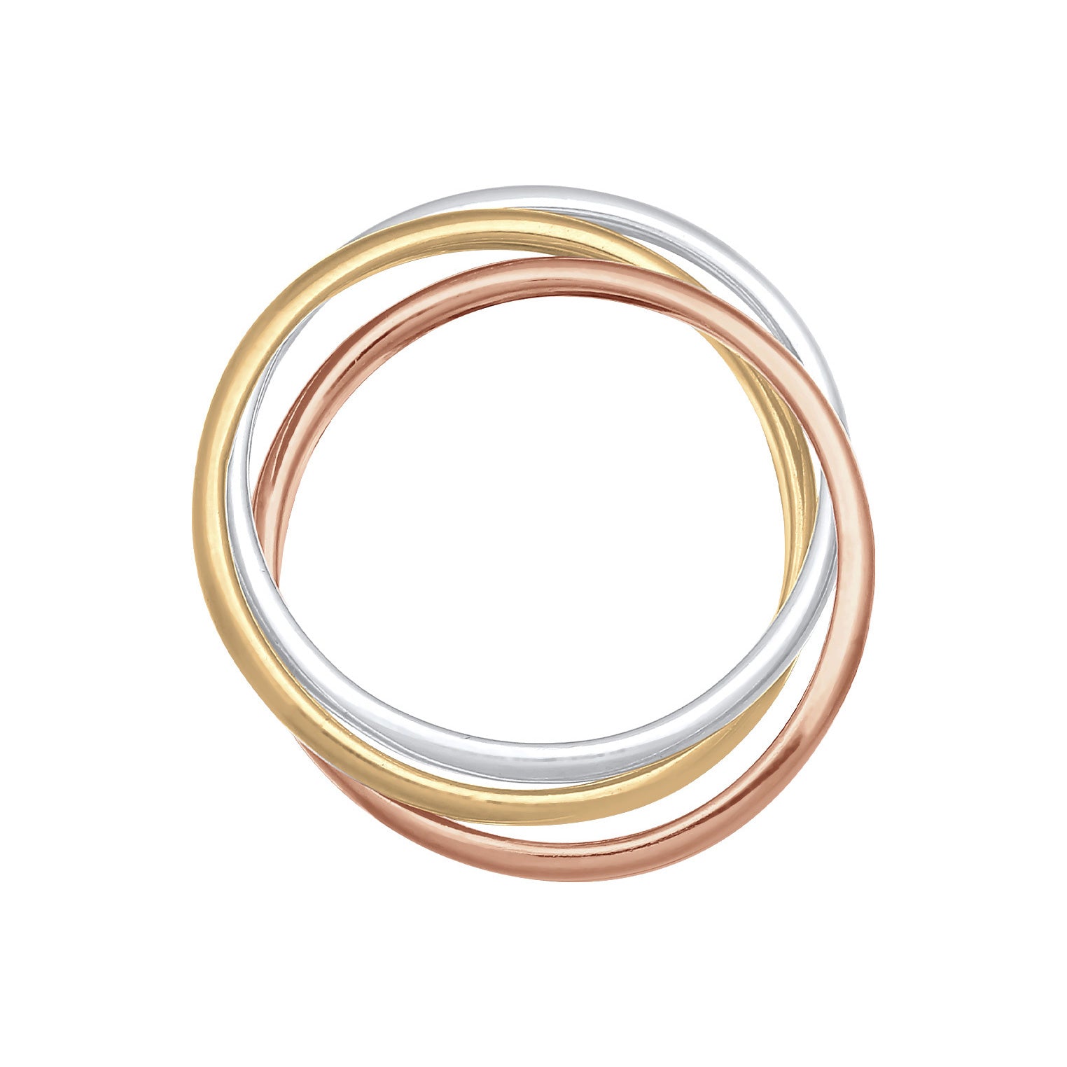 Colored Perhiasan Wanita Perak Asli - Silver Cincin Trini Look Tri-Colour