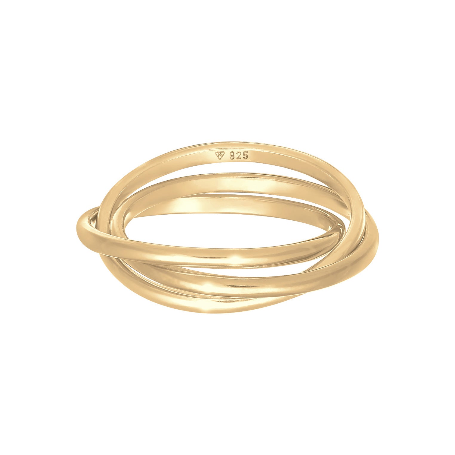 Gold Perhiasan Wanita Perak Asli - Silver Cincin Trini Look Gold Plated