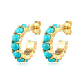 Gold Anting Perhiasan Perak 925 Wanita Turquoise Boho Gold Plated