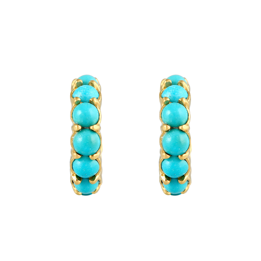 Gold Anting Perhiasan Perak 925 Wanita Turquoise Boho Gold Plated