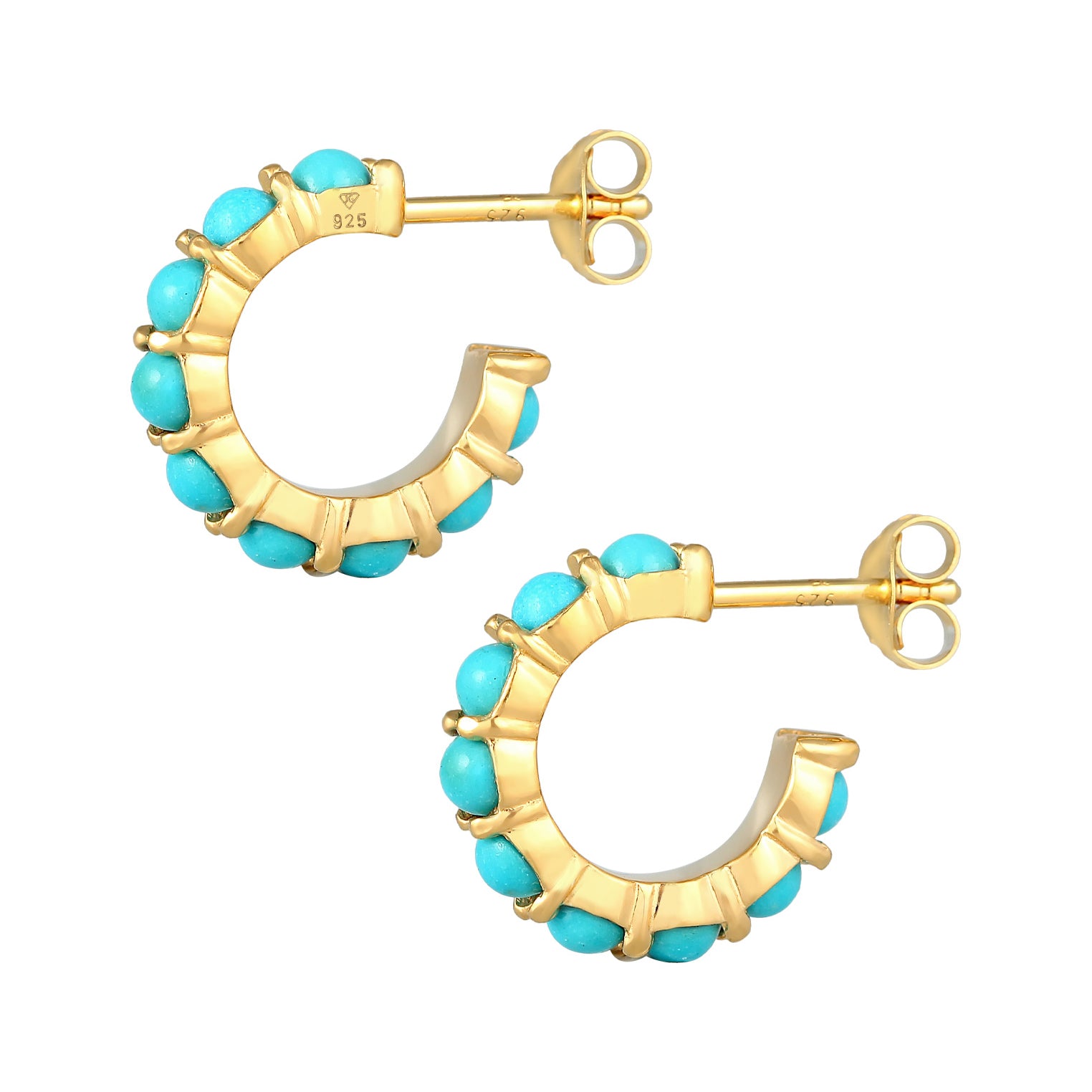 Gold Anting Perhiasan Perak 925 Wanita Turquoise Boho Gold Plated