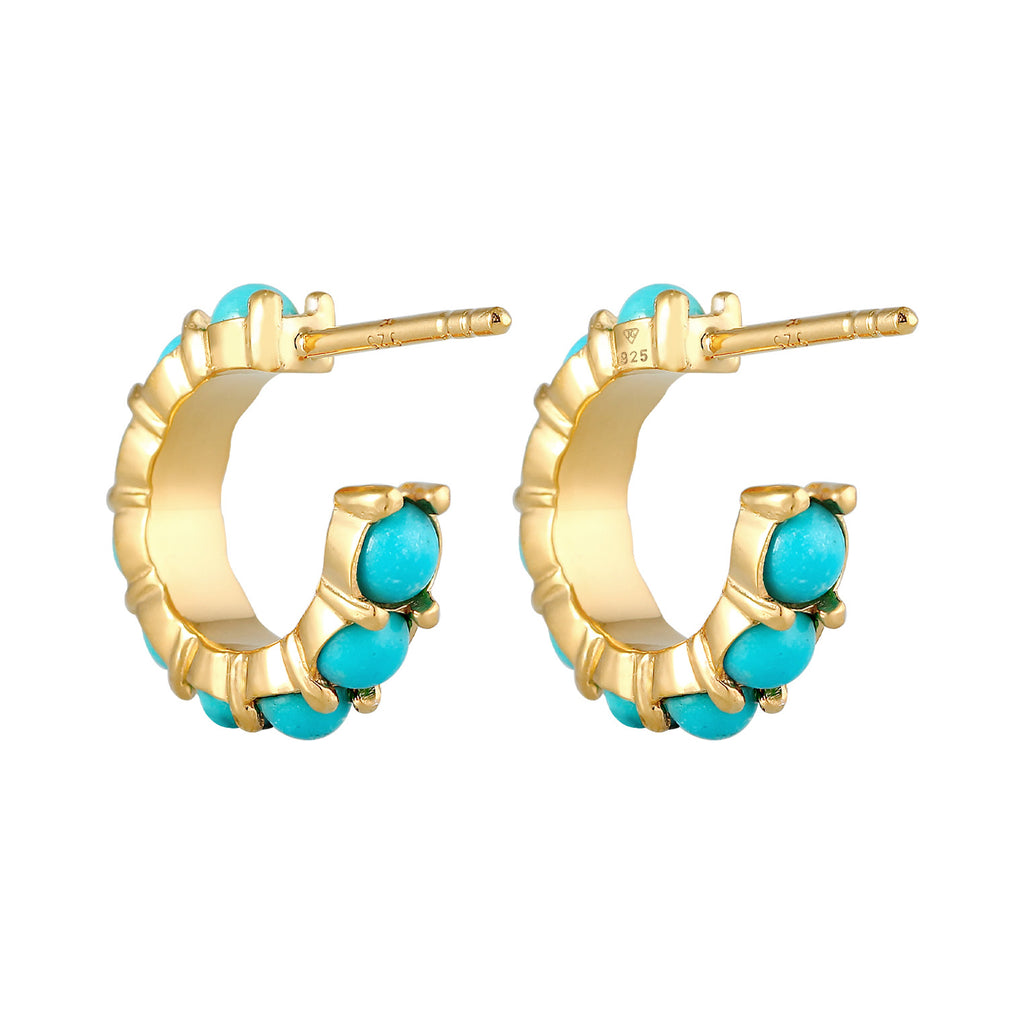 Gold Anting Perhiasan Perak 925 Wanita Turquoise Boho Gold Plated