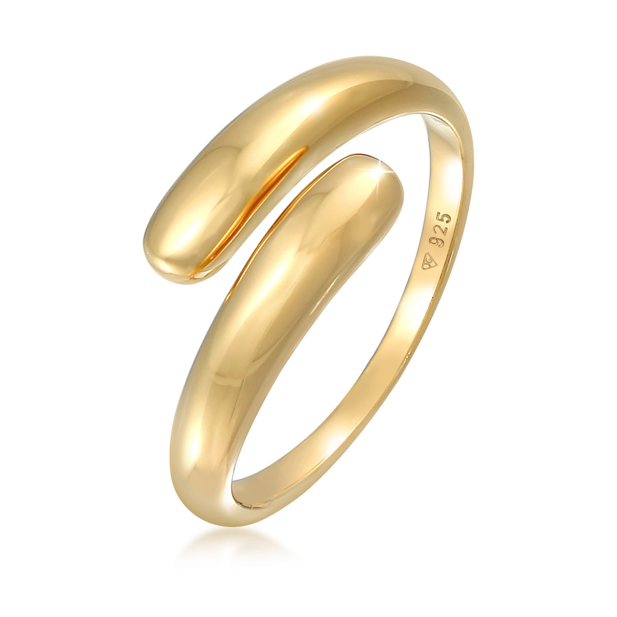 Open Wrap Ring 925 Silver Gold Plated