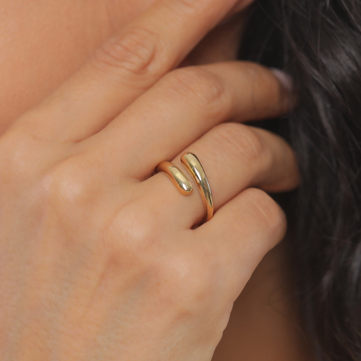 Open Wrap Ring 925 Silver Gold Plated