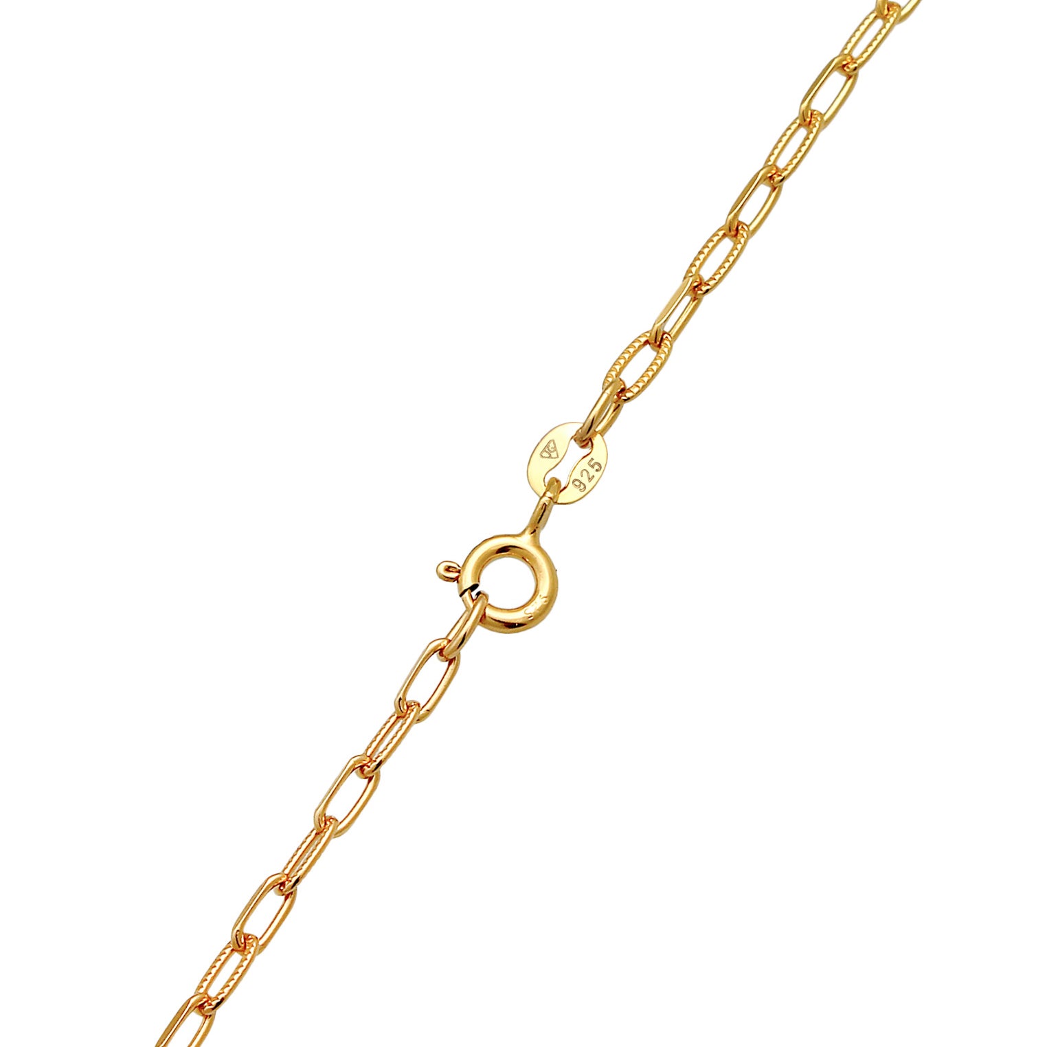 Gold Perhiasan Wanita Perak Asli - Silver Kalung  Plate Link Trend Basic Lapis Emas