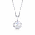 Silver Kalung Perhiasan Perak 925 Wanita Gemstone Moonstone