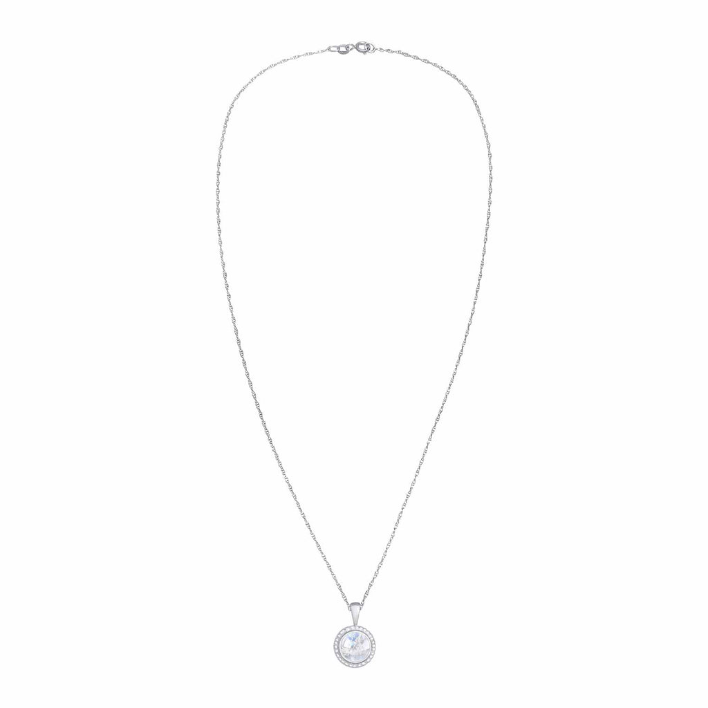 Silver Kalung Perhiasan Perak 925 Wanita Gemstone Moonstone