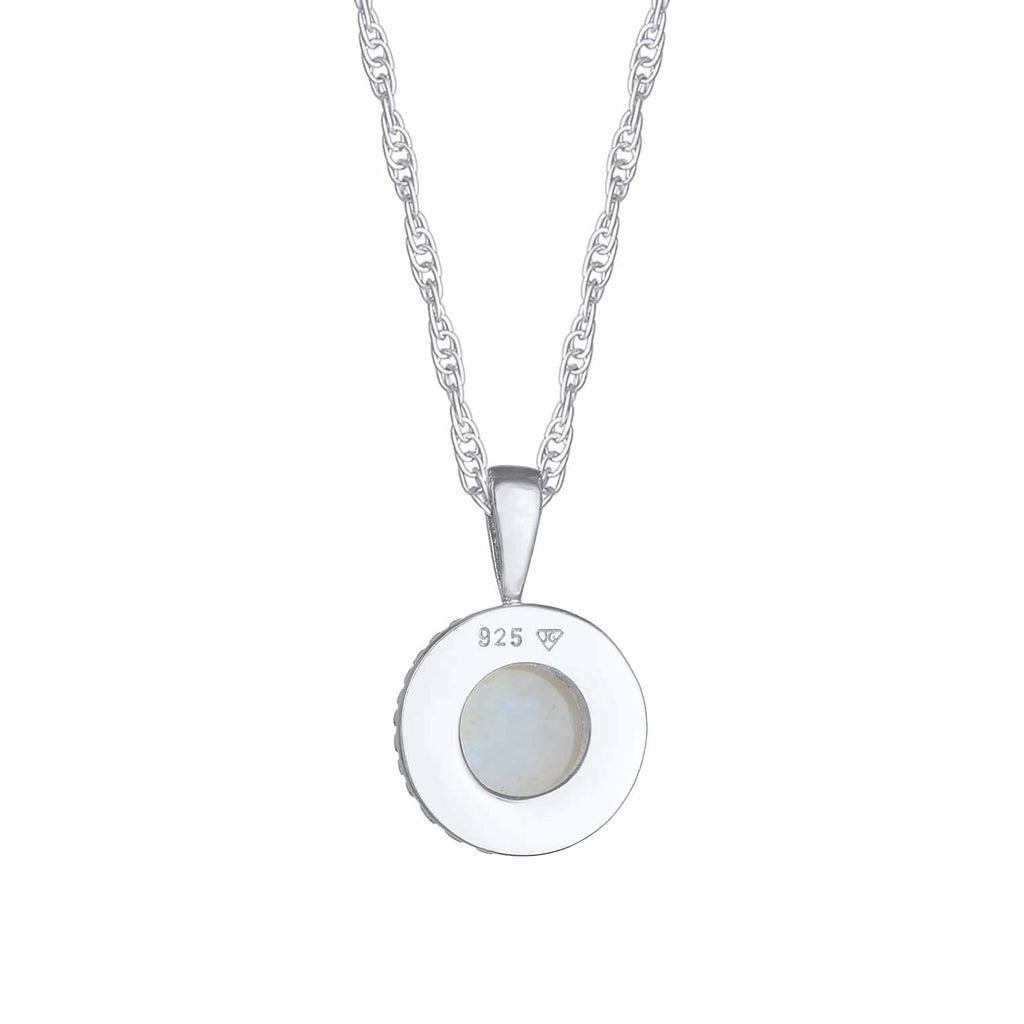 Silver Kalung Perhiasan Perak 925 Wanita Gemstone Moonstone