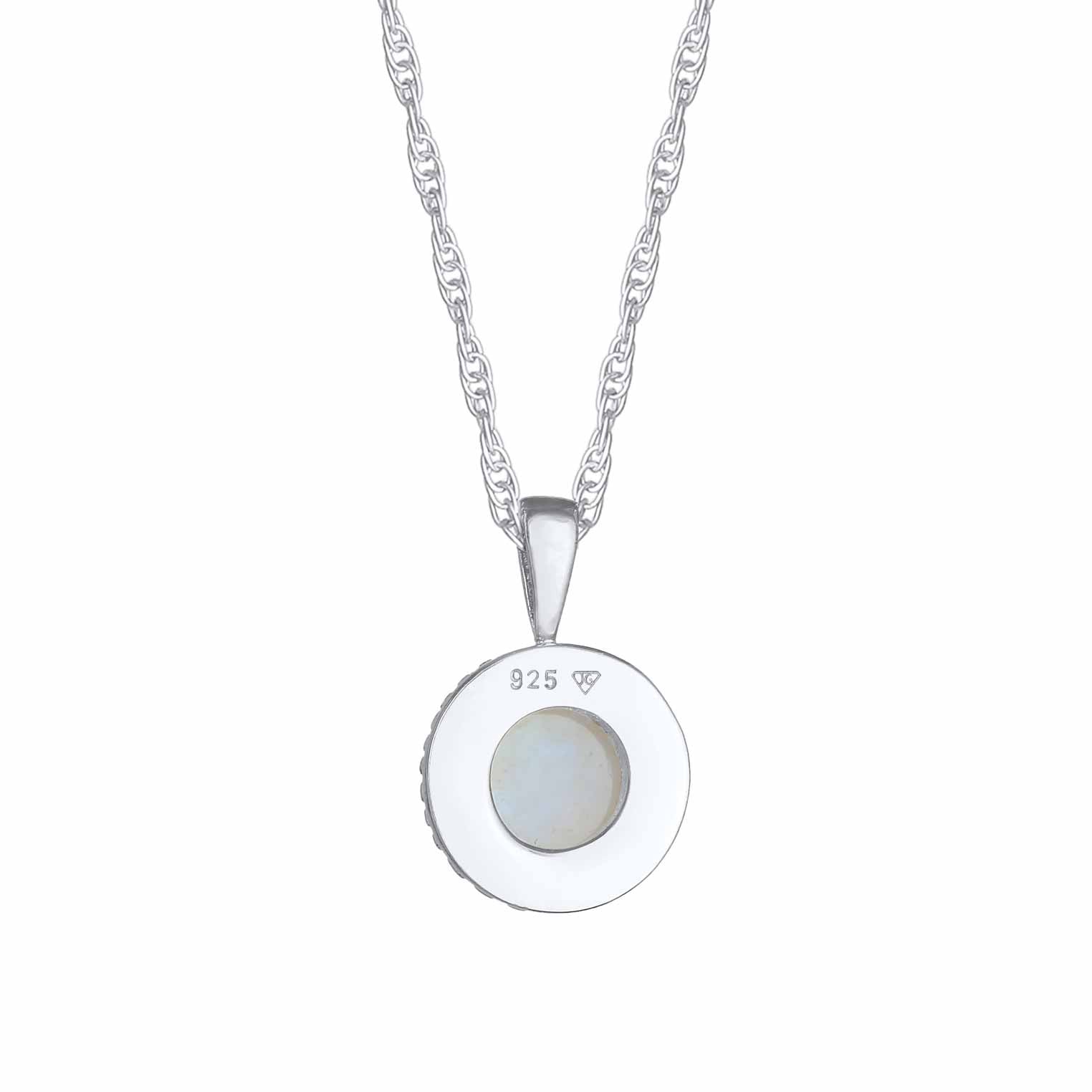Silver Kalung Perhiasan Perak 925 Wanita Gemstone Moonstone