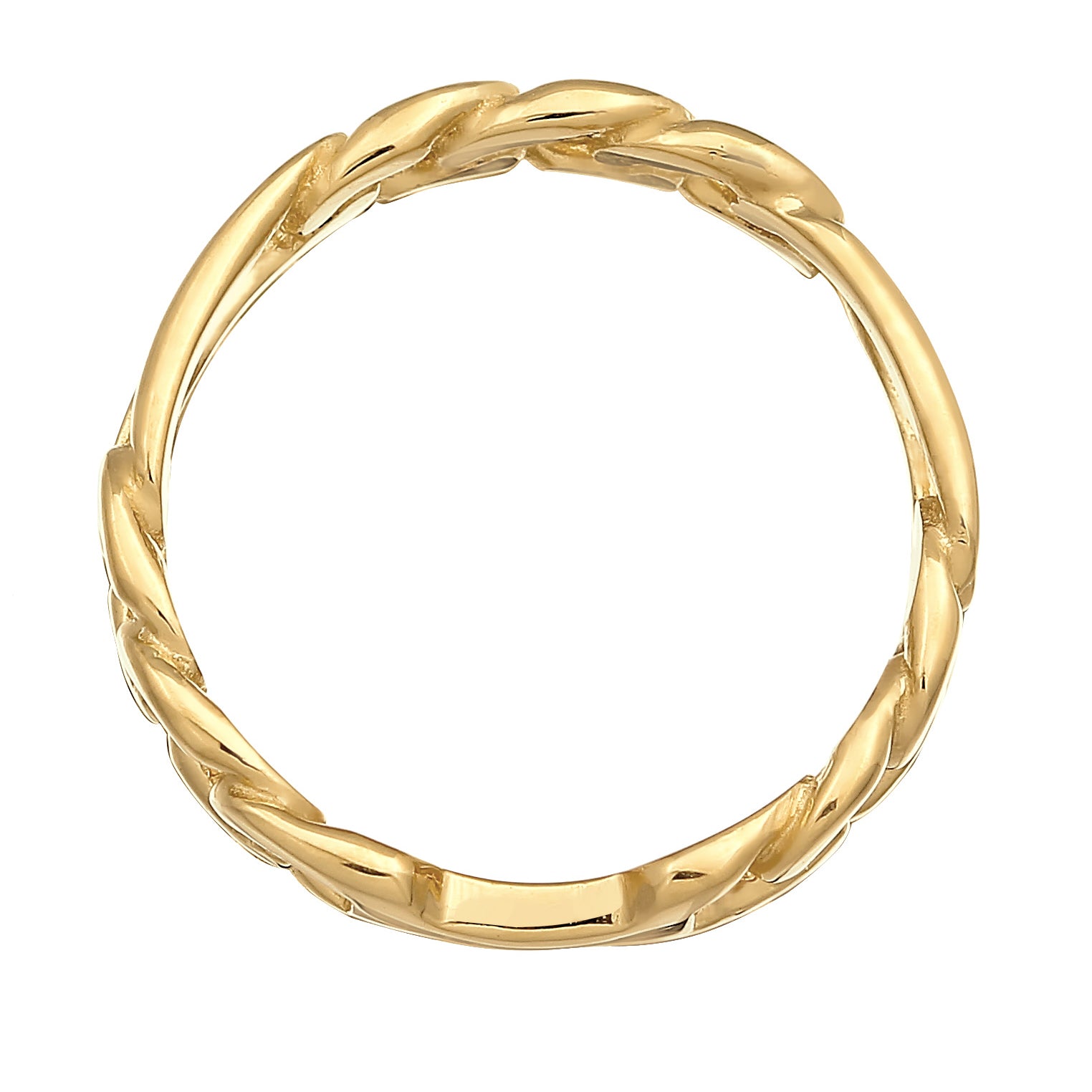 Gold Cincin Perhiasan Perak 925 Wanita Figaro Link Gold Plated