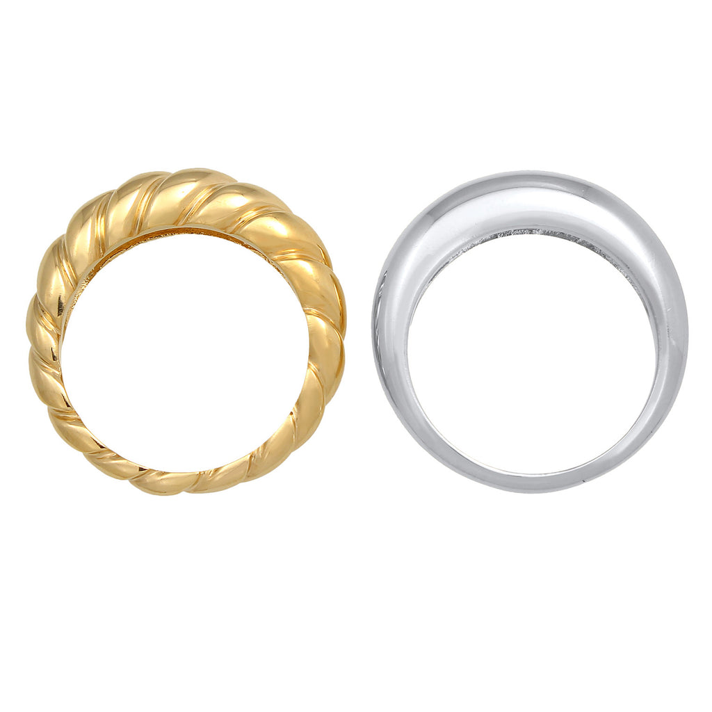 Colored Cincin Perhiasan Perak 925 Wanita Band Set Twisted Blogger Chunky Trend Gold Plated