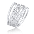 Silver Cincin Perhiasan Perak 925 Wanita Stacking Set of 5 Basic Minimal Filigree Trend
