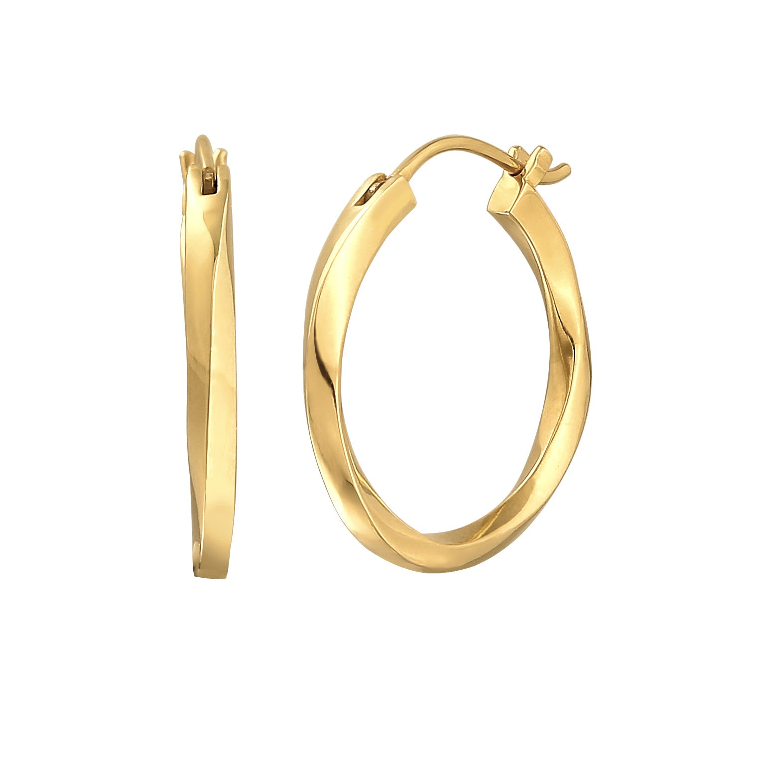 Gold Anting Perhiasan Perak 925 Wanita Creoles Twisted Trend Basic Gold Plated