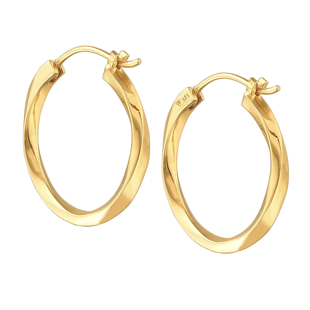 Gold Anting Perhiasan Perak 925 Wanita Creoles Twisted Trend Basic Gold Plated