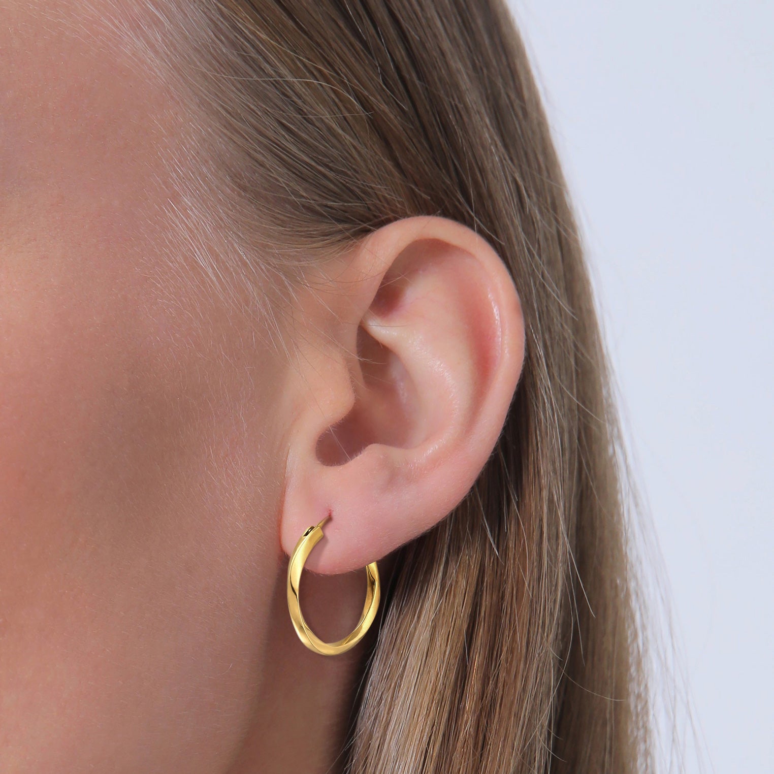 Gold Anting Perhiasan Perak 925 Wanita Creoles Twisted Trend Basic Gold Plated