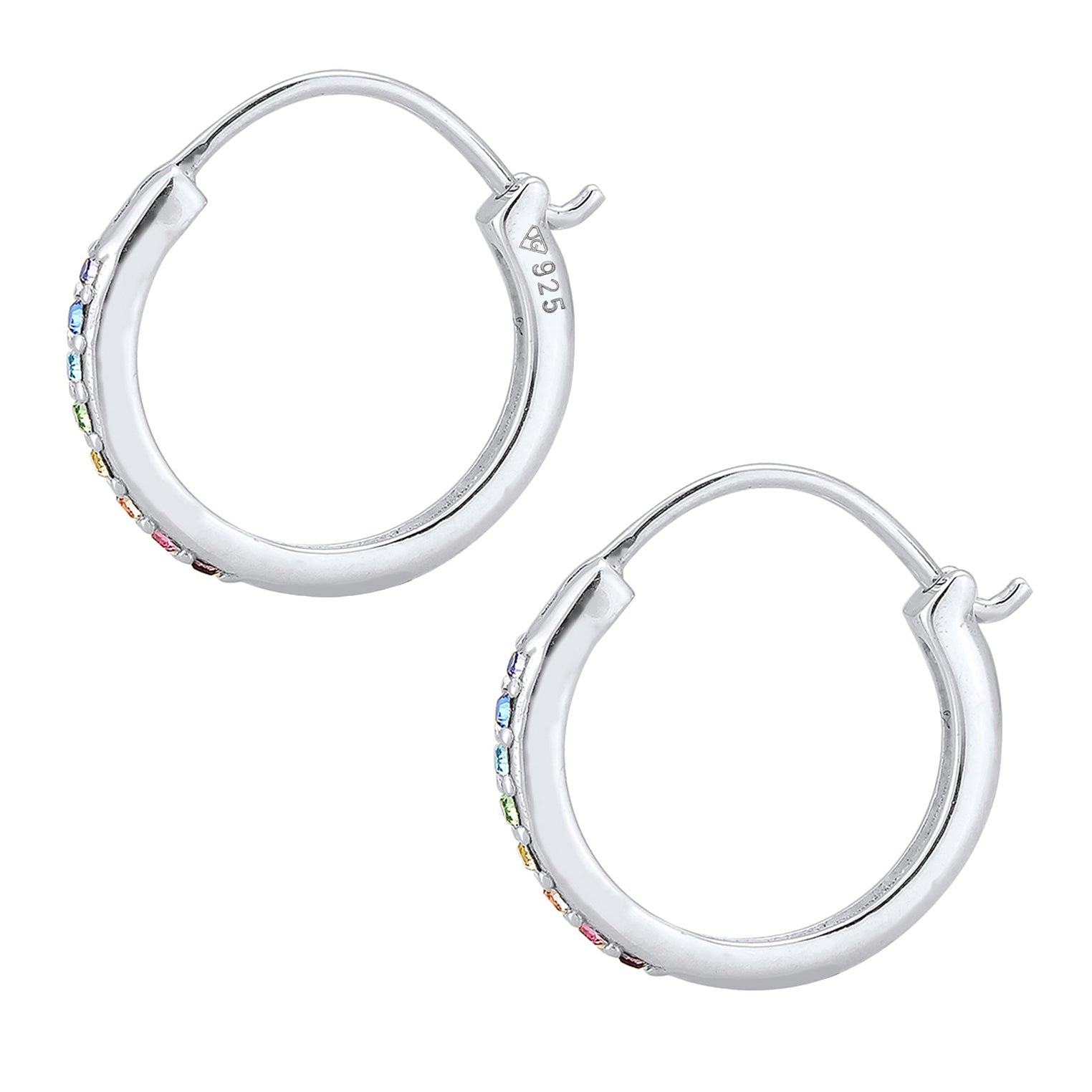 Silver Perhiasan Wanita Perak Asli - Silver Anting Creol Color Full Crystals