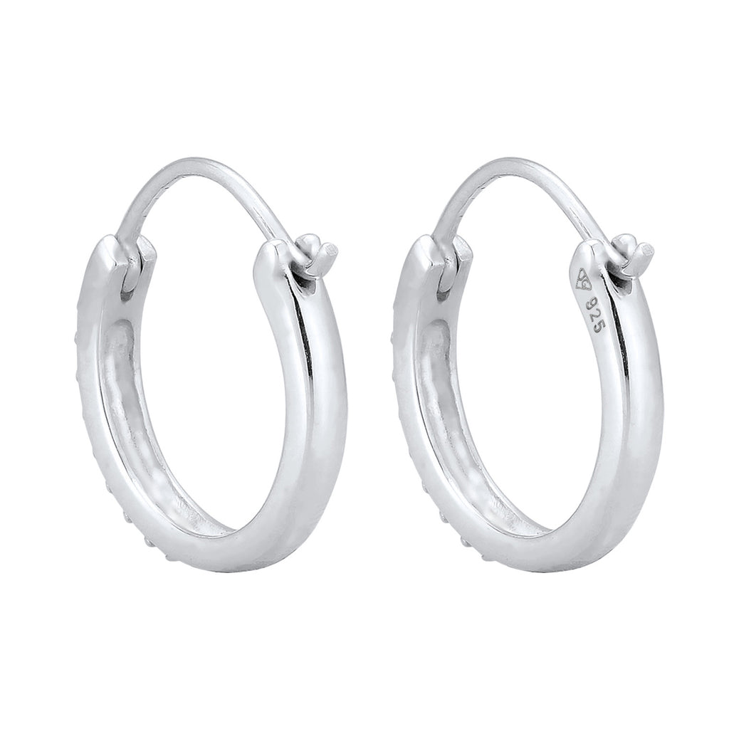 Silver Perhiasan Wanita Perak Asli - Silver Anting Creol Color Full Crystals