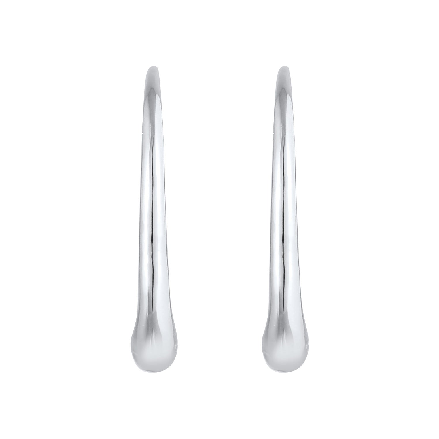 Silver Perhiasan Wanita Perak Asli - Silver Anting Creoles Drop Oval Open Trend Blogger