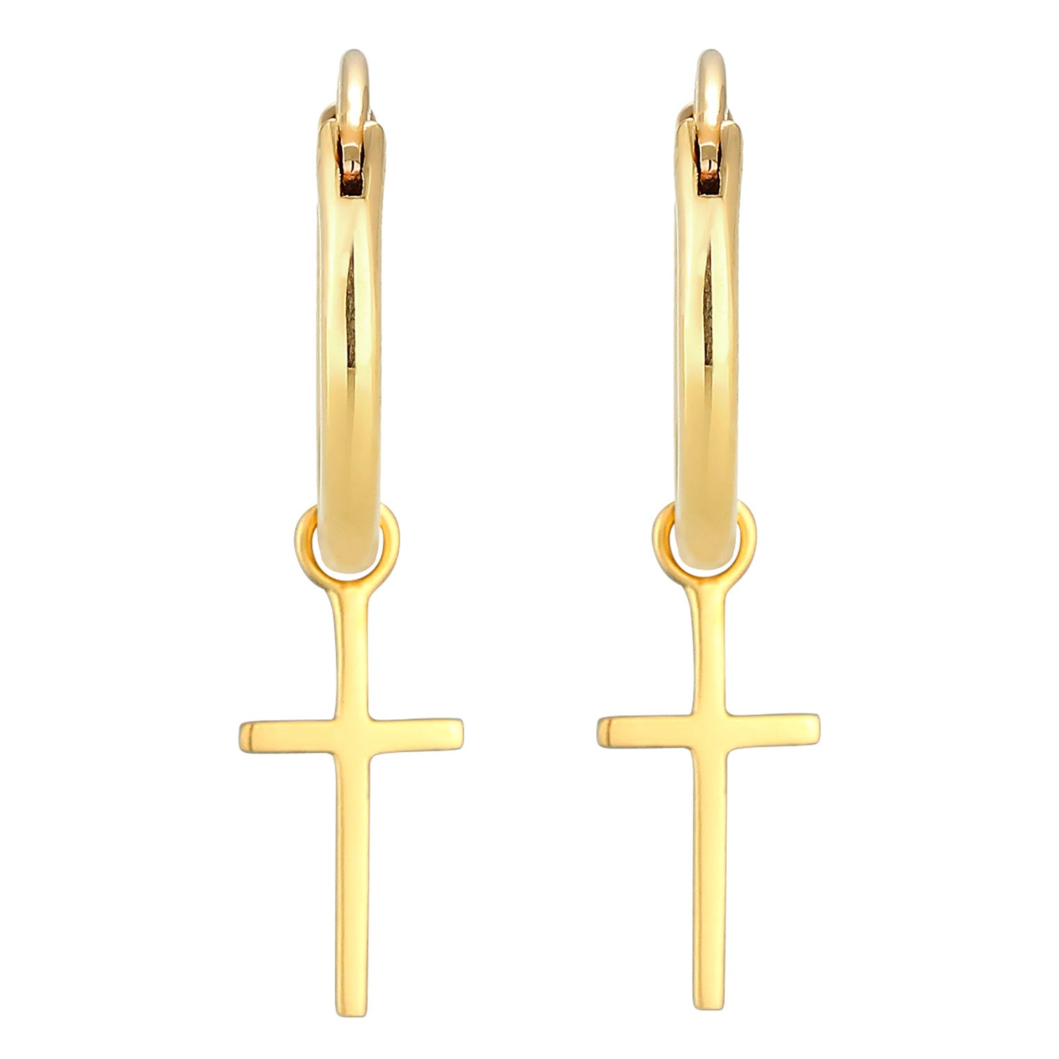 Gold Perhiasan Wanita Emas Asli 375 (9K) Anting Creole Cross