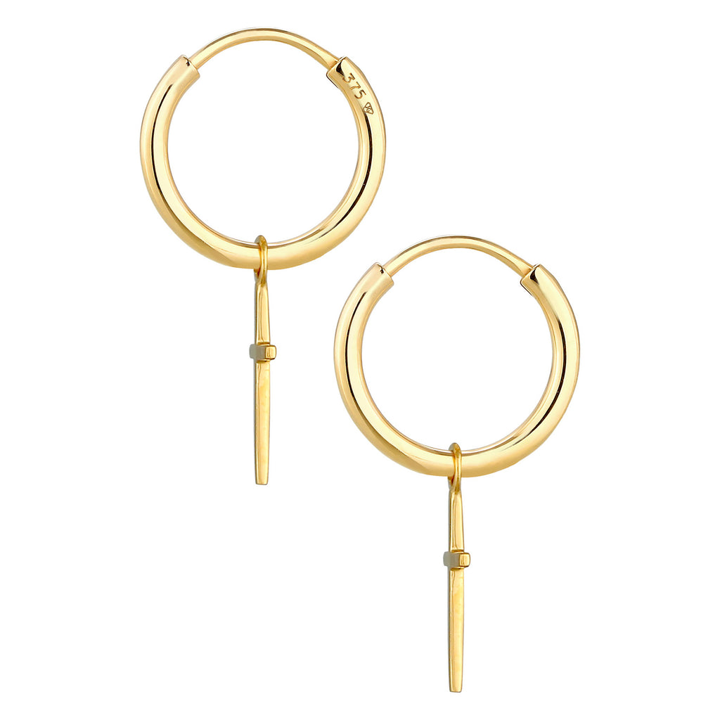 Gold Perhiasan Wanita Emas Asli 375 (9K) Anting Creole Cross