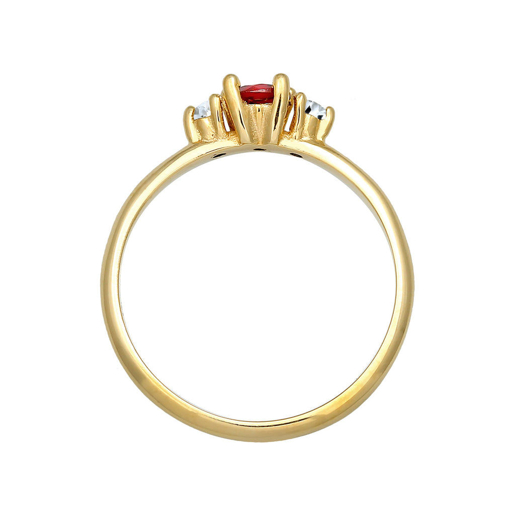 Gold Cincin Perhiasan Perak 925 Wanita Garnet and Topaz Gemstone Gold Plated