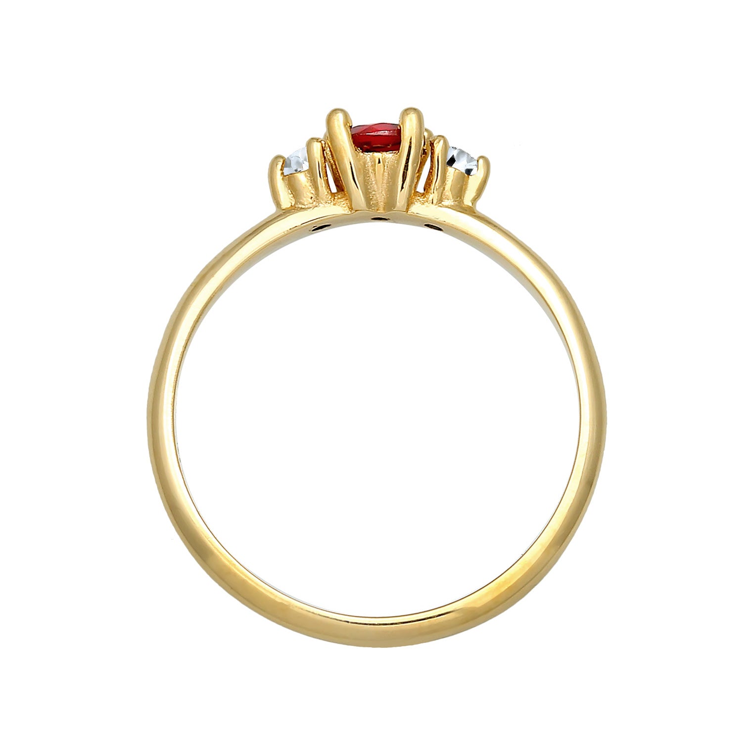 Gold Cincin Perhiasan Perak 925 Wanita Garnet and Topaz Gemstone Gold Plated