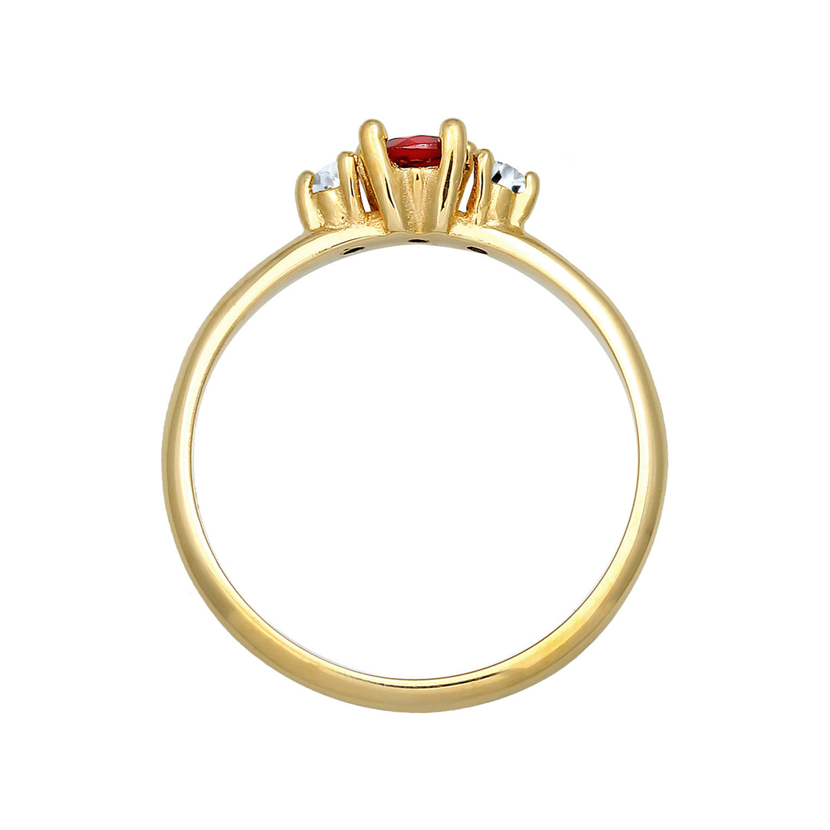 Garnet Topaz Band Ring 925 Silver Gold Plated