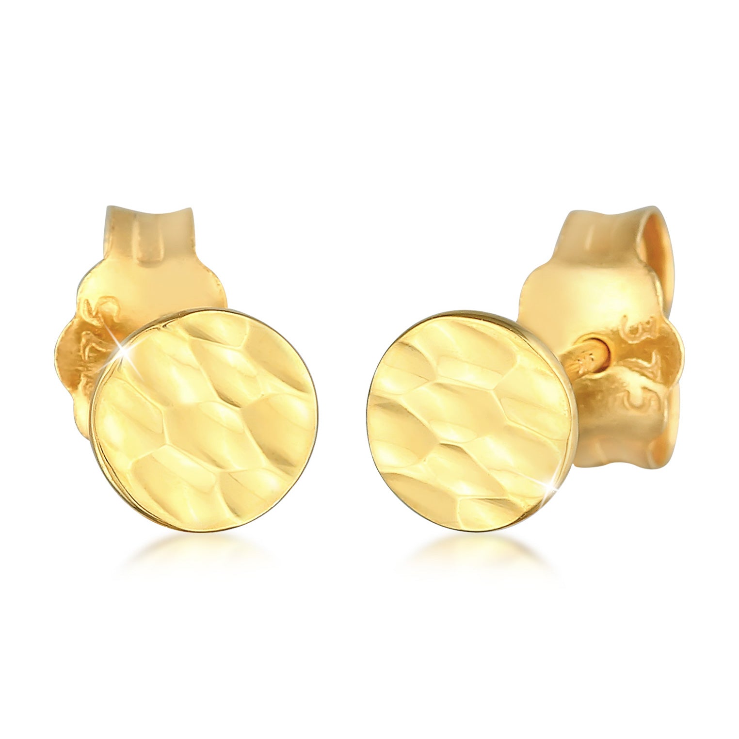 Gold Perhiasan Wanita Emas Asli 375 (9K) Anting Hammered Circle Round