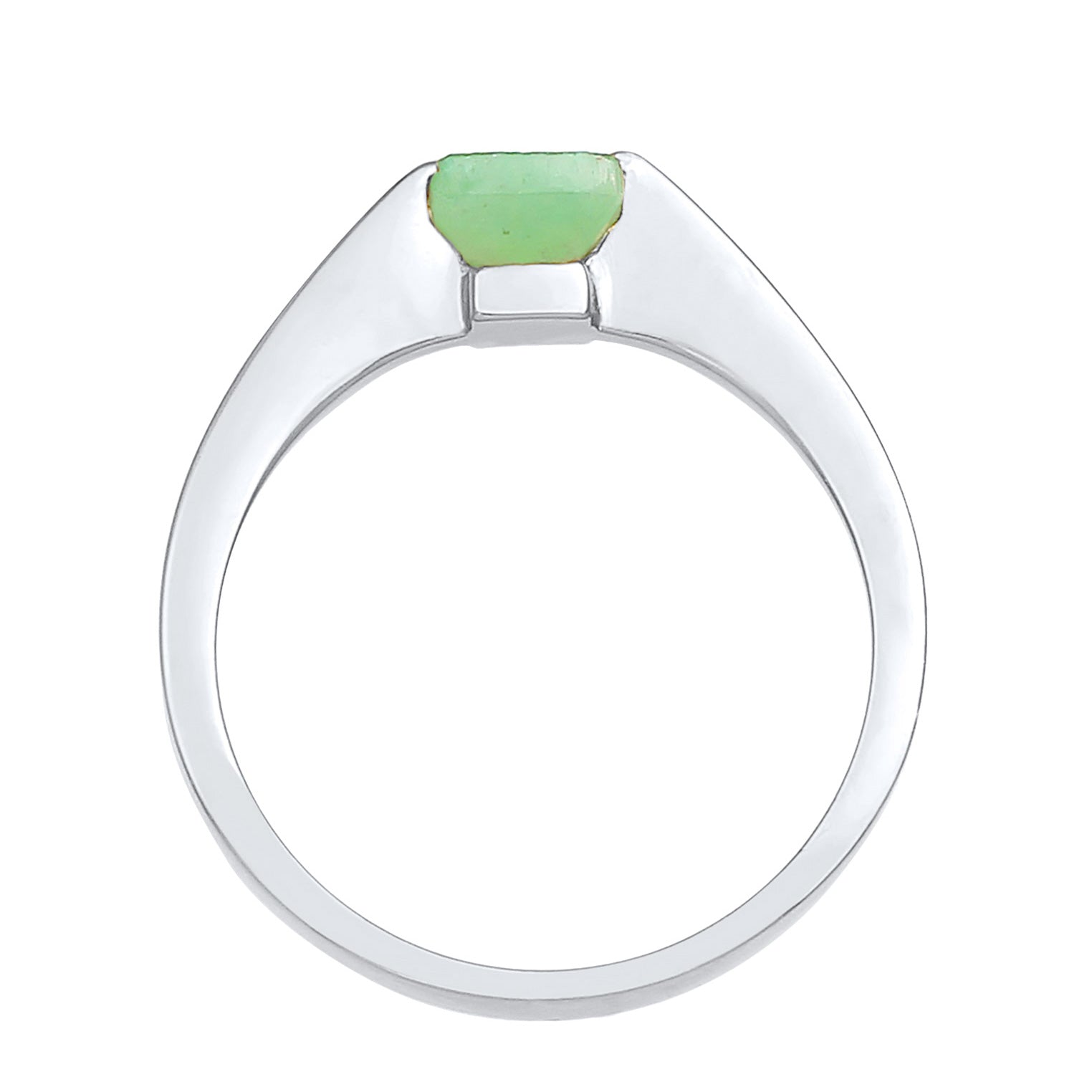 Silver Cincin Perhiasan Perak 925 Wanita Classic Pyramid Elegant Jade Gemstone