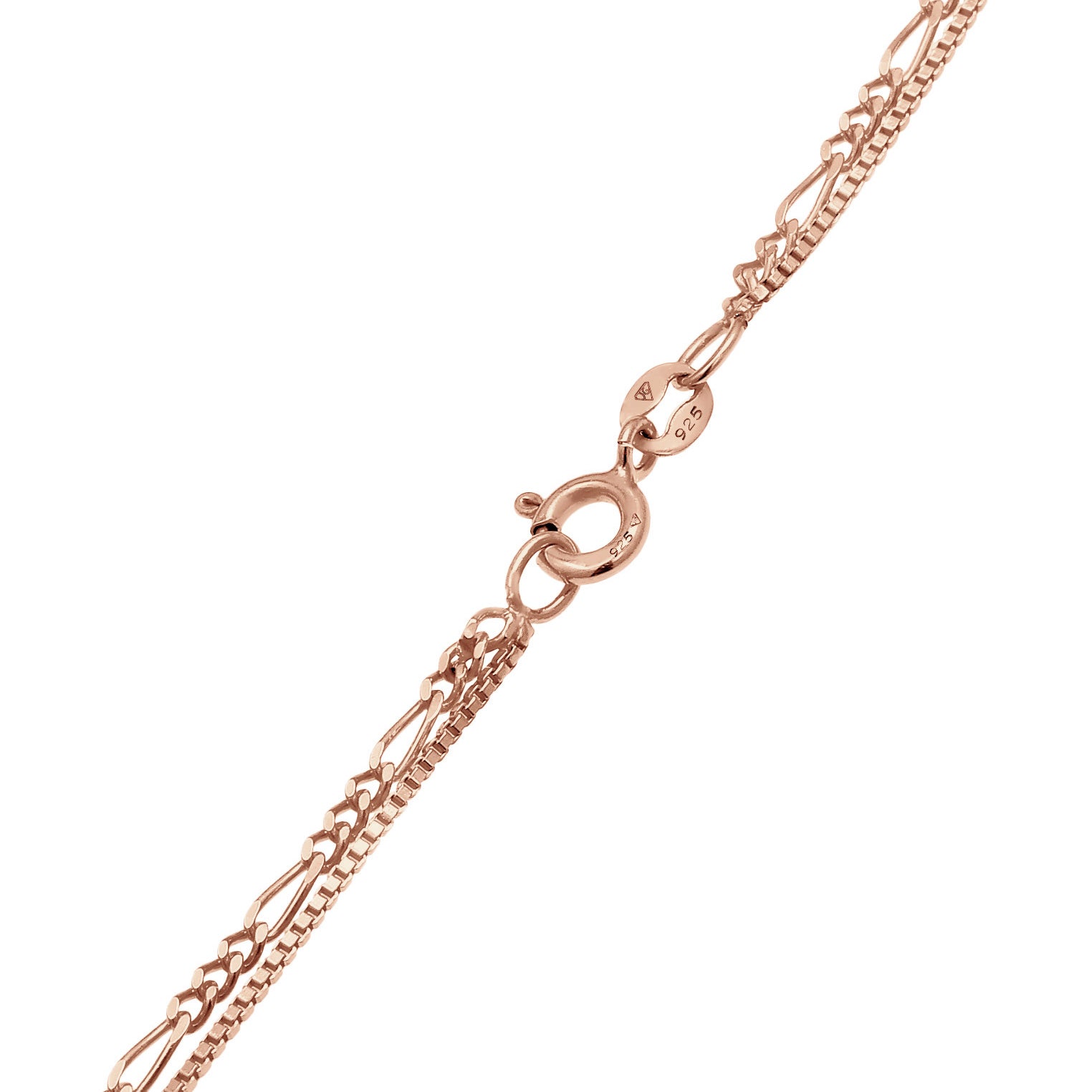 Rosegold Perhiasan Wanita Perak Asli - Silver Kalung  Layer Platelet Boho Lapis Rosegold
