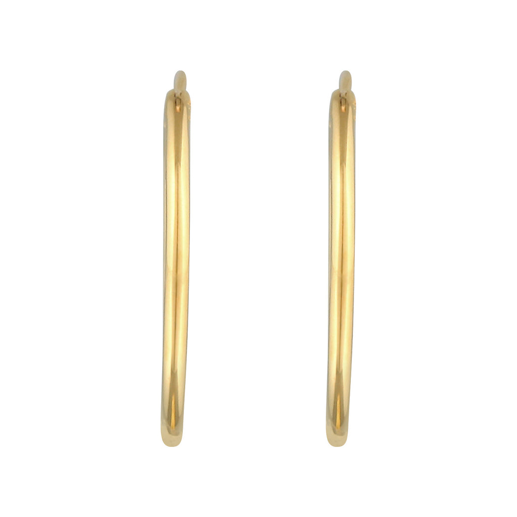 Gold Perhiasan Wanita Perak Asli - Silver Anting Creoles Round Basic Classic Gold Plated