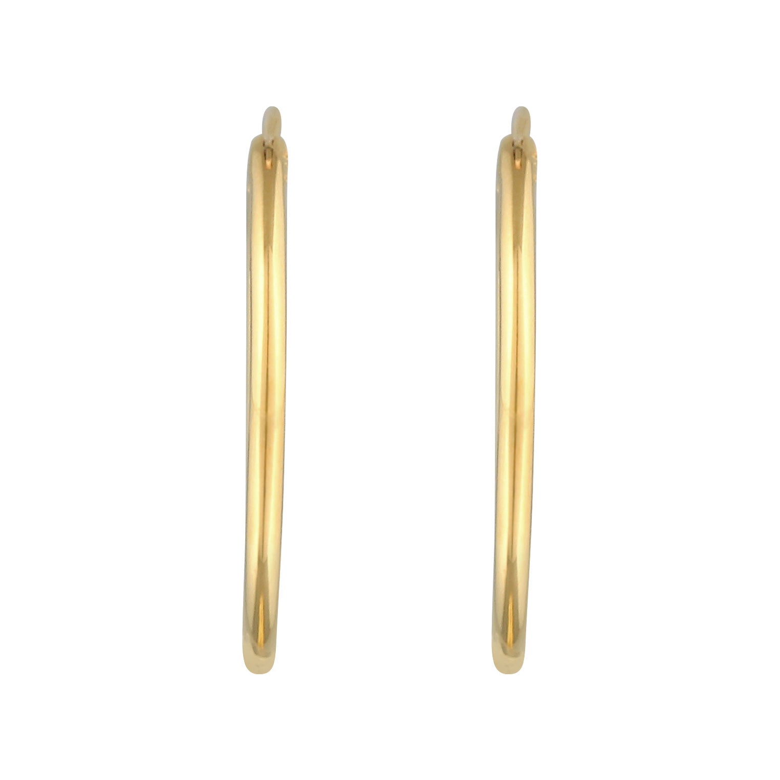 Gold Perhiasan Wanita Perak Asli - Silver Anting Creoles Round Basic Classic Gold Plated