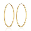 Large Classic Round Hoop Earrings 925 Silver Gold Plated