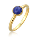 Gold Cincin Perhiasan Perak 925 Wanita Lapis Lazuli Gold Plated