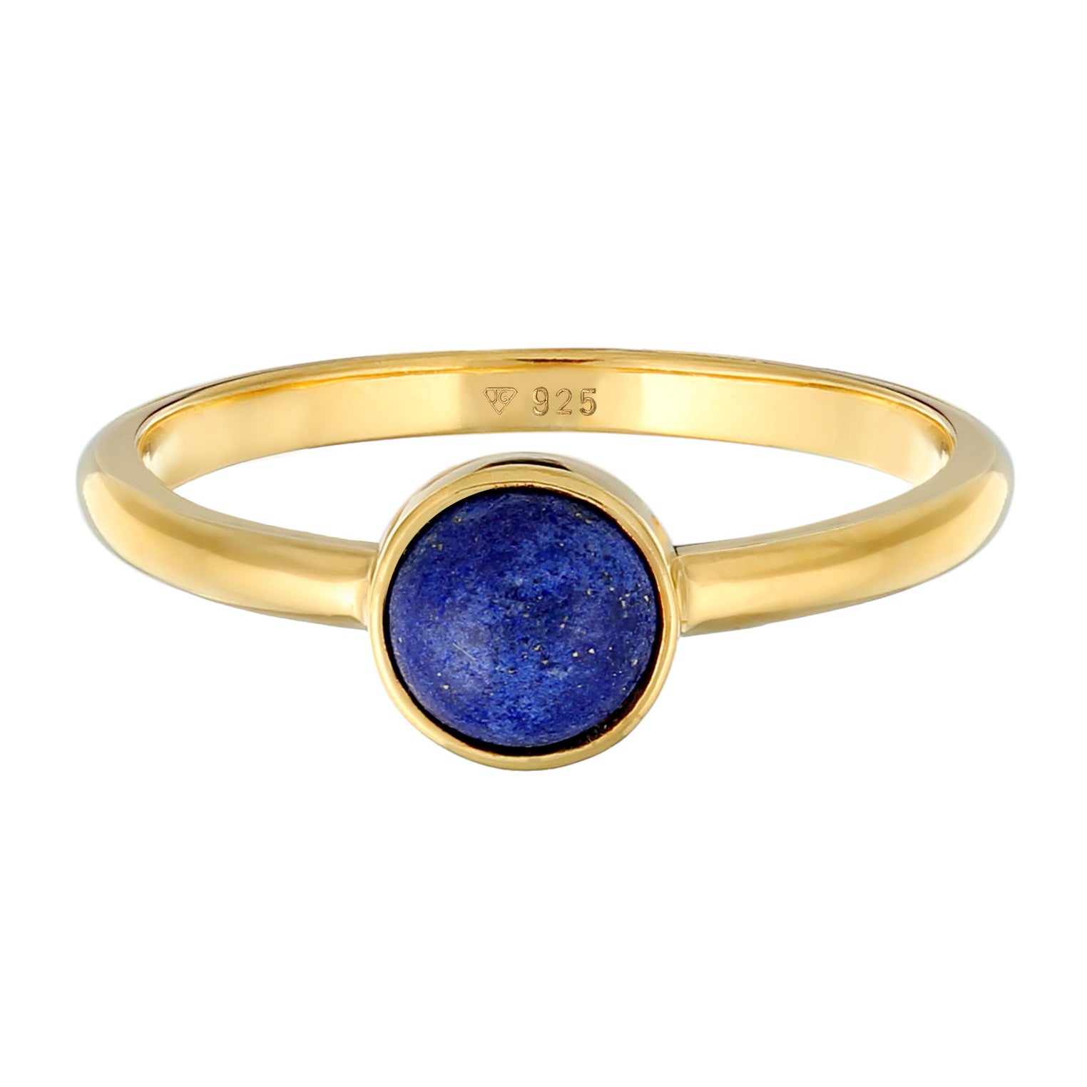 Gold Cincin Perhiasan Perak 925 Wanita Lapis Lazuli Gold Plated