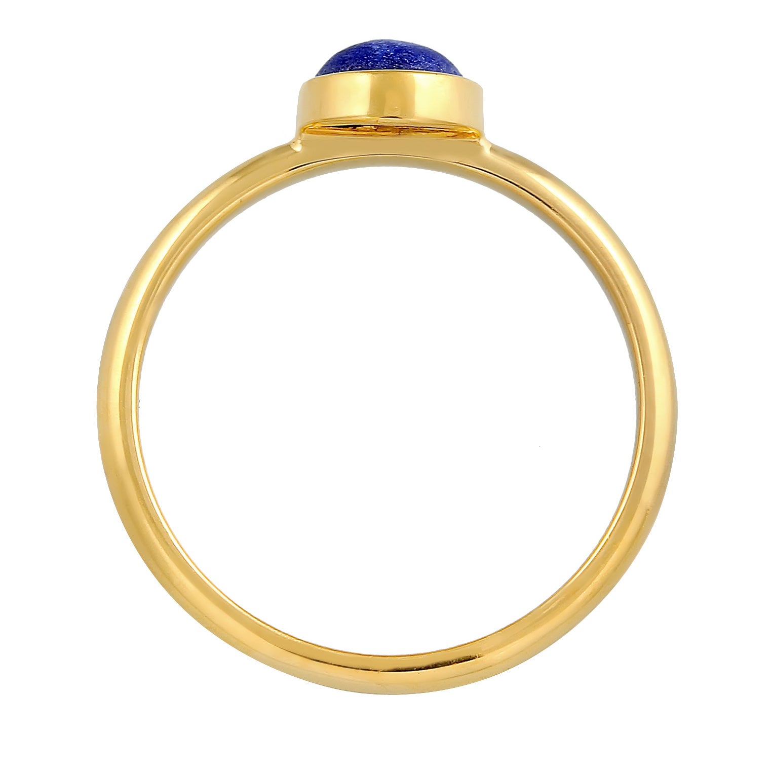 Gold Cincin Perhiasan Perak 925 Wanita Lapis Lazuli Gold Plated