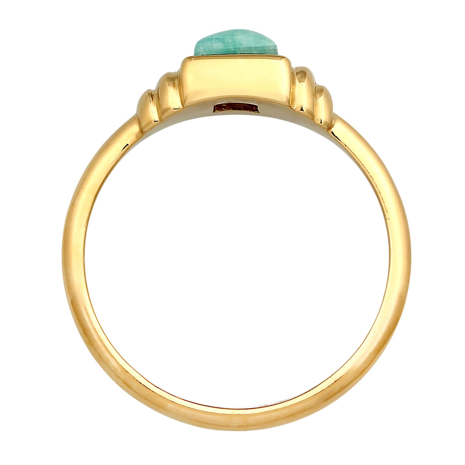 Gold Cincin Perhiasan Perak 925 Wanita Amazonite Gold Plated